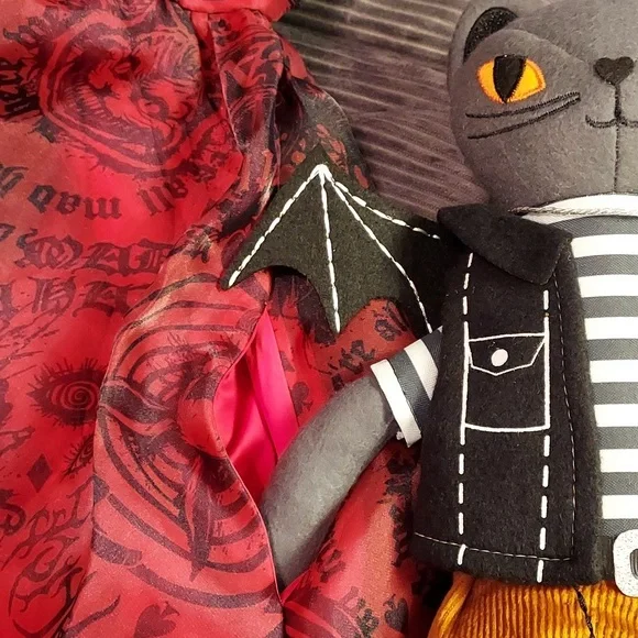 Hot Topic Social Collision NWT Red & Black Organza Babydoll Mini Dress Size M - Picture 8 of 11